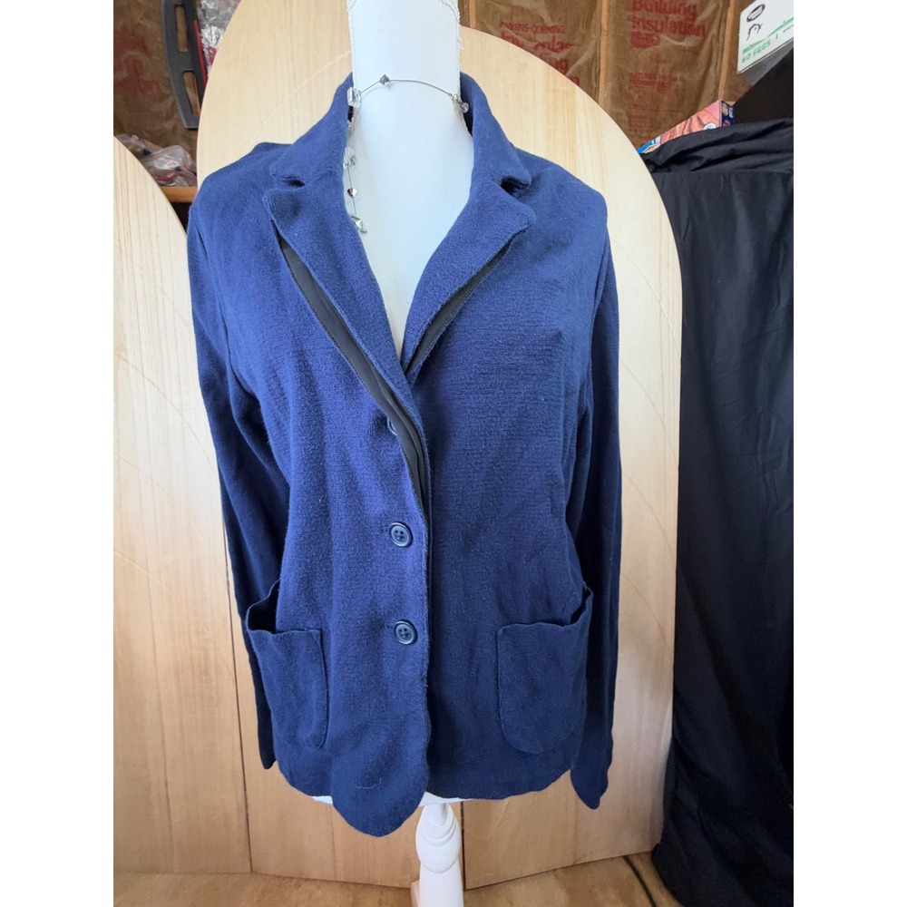 Cabi Blazer XL Navy Blue Knit Two Button Patch Pocket Style 902 Professional